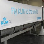 Cardiff Airport using the Tigrox Banner Barrier system to promote the KLM boarding gate